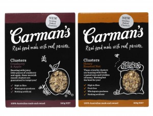 carman's cranberry & apple muesli clusters and honey roasted nut muesli clusters Carman's Cranberry & Apple Muesli Clusters and Honey Roasted Nut Muesli Clusters