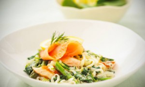 Smoked salmon and avocado fettuccine recipe