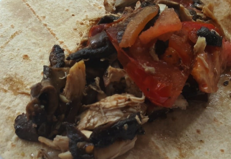 Roast chicken, Mushroom & Tomato Wrap Real Recipes from Mums